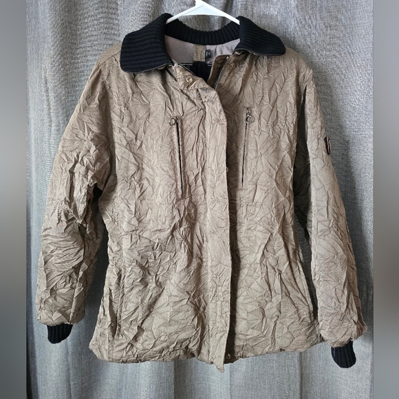 Postcard Designer Ski Jacket Wrinkle Design Winter Coat Women’s Size 42/ M - Picture 1 of 10